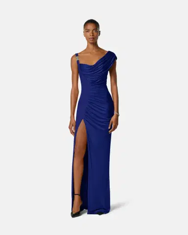 Versace Viscose Liquid Jersey Draped Gown | Thumbnail 2