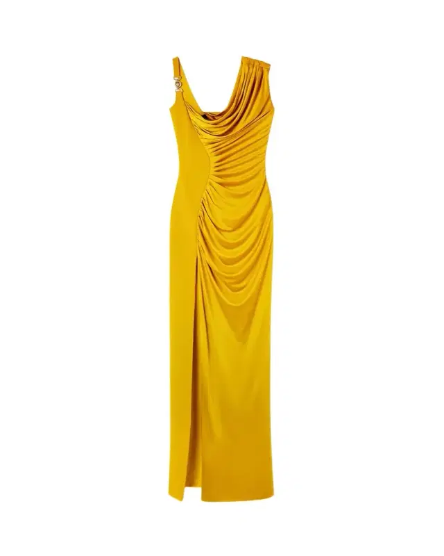 Versace Viscose Liquid Jersey Draped Gown