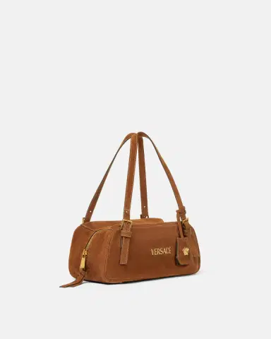 Versace Versace Tag Suede Bowling Bag | Thumbnail 2 Versace Versace Tag Suede Bowling Bag | Thumbnail 2