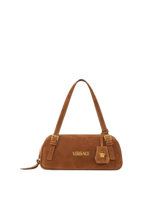Versace Versace Tag Suede Bowling Bag