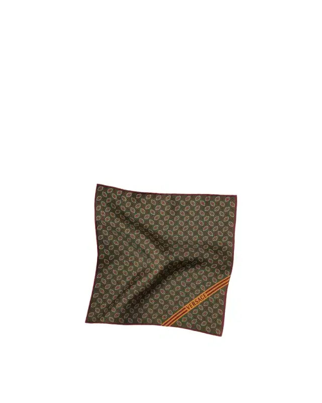 Versace Printed Silk Twill Pocket Square