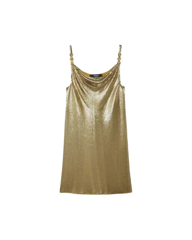 Metal Mesh Slip Mini Dress