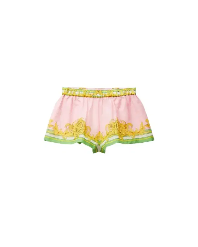 Versace Printed Cotton & Silk Voile Cover-Up Shorts
