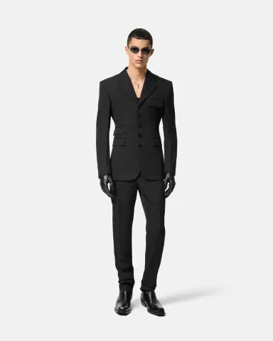 Versace Wool Tapered Formal Pants | Thumbnail 2