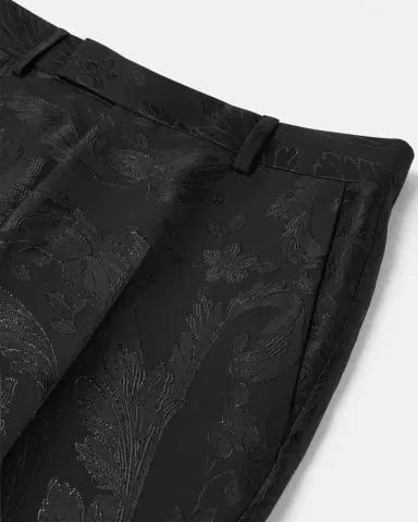 Versace Jacquard Wool-Viscose Slim Formal Pants | Thumbnail 2