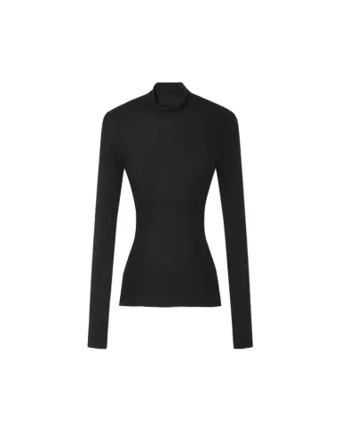 Versace Merino Wool Fitted Ribbed Knit Top | Thumbnail 1