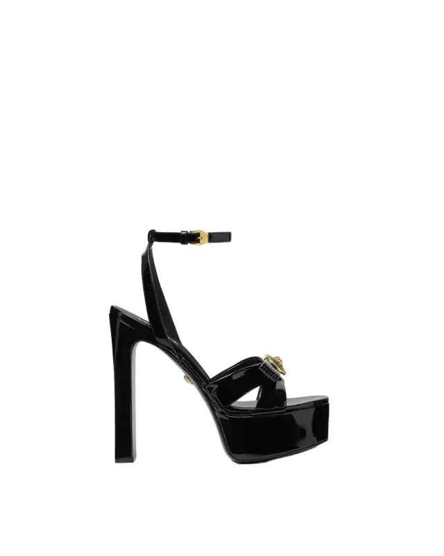 Versace Gianni Ribbon Patent Sandals 140 mm