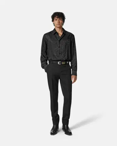 Versace Jacquard Silk-Blend Regular Shirt | Thumbnail 2 Versace Jacquard Silk-Blend Regular Shirt | Thumbnail 2