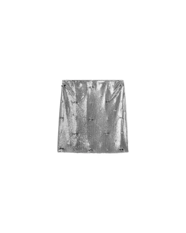 Versace Embellished Metal Mesh Mini Skirt