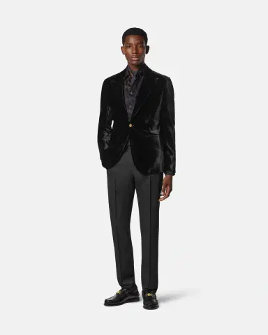 Versace Velvet Single-Breasted Blazer | Thumbnail 2 Versace Velvet Single-Breasted Blazer | Thumbnail 2
