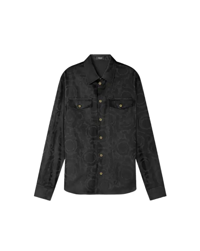 Versace Jacquard Cotton-Poplin Shirt