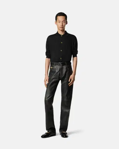 Versace Silk-Cotton Knit Polo Cardigan | Thumbnail 2