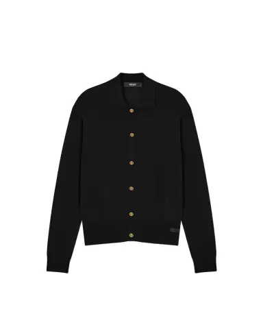 Versace Silk-Cotton Knit Polo Cardigan | Thumbnail 1