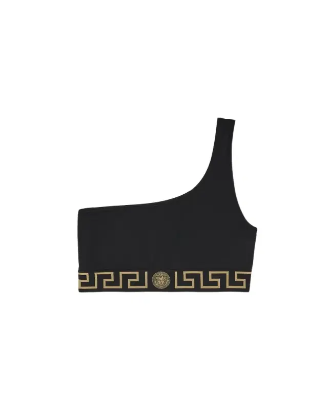 Versace Jacquard One-Shoulder Bikini Top