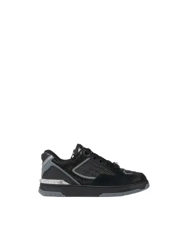 Versace Biggie Basket Embellished Leather Sneakers