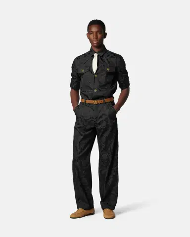 Versace Jacquard Cotton Carpenter Pants | Thumbnail 2 Versace Jacquard Cotton Carpenter Pants | Thumbnail 2