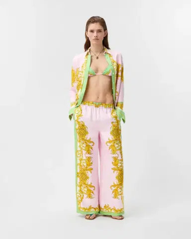 Versace Printed Silk Twill Pajama-Style Pants | Thumbnail 2 Versace Printed Silk Twill Pajama-Style Pants | Thumbnail 2