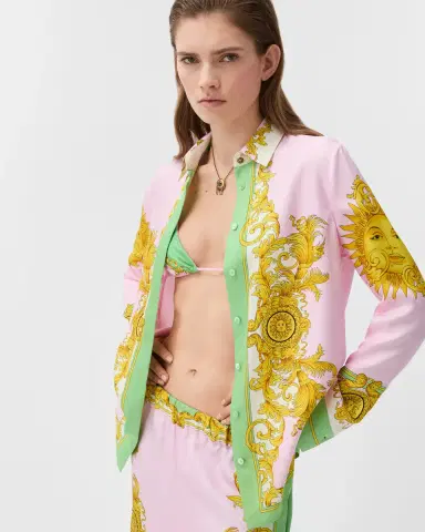 Versace Printed Silk Twill Shirt | Thumbnail 2 Versace Printed Silk Twill Shirt | Thumbnail 2