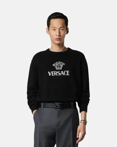 Versace Intarsia Cashmere Knit Sweater | Thumbnail 2