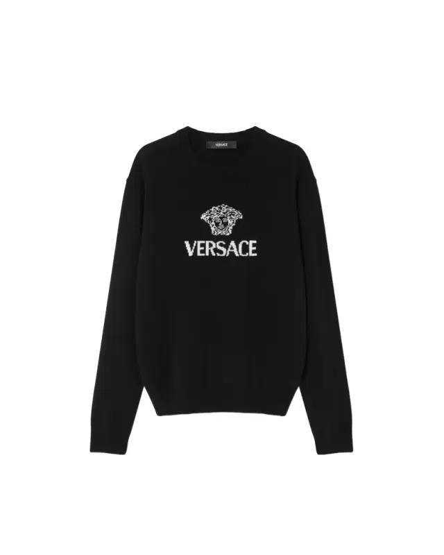 Versace Intarsia Cashmere Knit Sweater