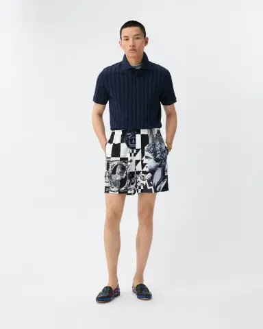 Versace Printed Silk Twill Shorts | Thumbnail 2 Versace Printed Silk Twill Shorts | Thumbnail 2