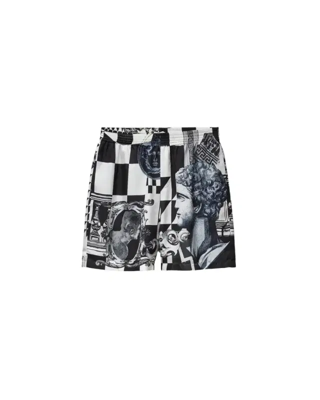 Versace Printed Silk Twill Shorts
