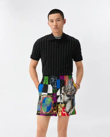 Versace Printed Silk Twill Shorts | Thumbnail 2 Versace Printed Silk Twill Shorts | Thumbnail 2