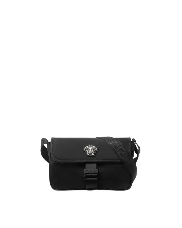 Versace La Medusa Nylon Mini Messenger Bag