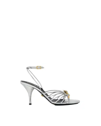 Versace Opera Bow Metallic Sandals 85 mm | Thumbnail 1 Versace Opera Bow Metallic Sandals 85 mm | Thumbnail 1