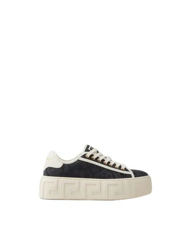 Versace Greca Jacquard Canvas Platform Sneakers