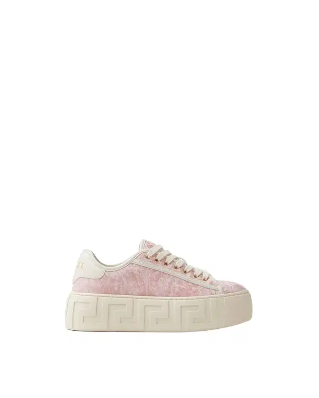 Versace Greca Jacquard Canvas Platform Sneakers
