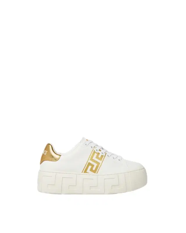 Versace La Greca Embroidered Platform Sneakers