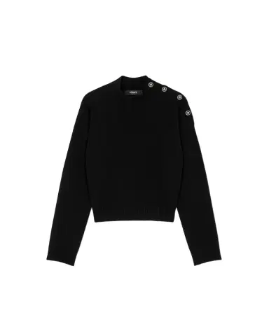 Versace Wool-Cashmere Knit Boxy Sweater | Thumbnail 1 Versace Wool-Cashmere Knit Boxy Sweater | Thumbnail 1