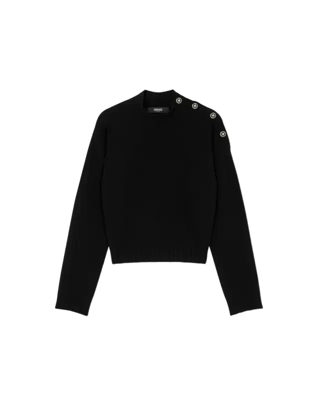 Versace Wool-Cashmere Knit Boxy Sweater