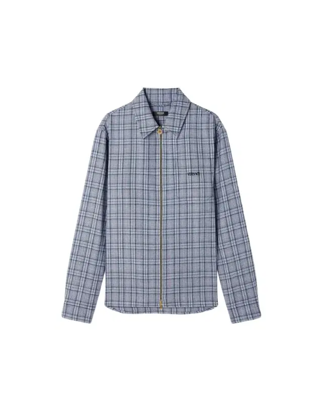 Versace Checked Wool Flannel Zip Overshirt