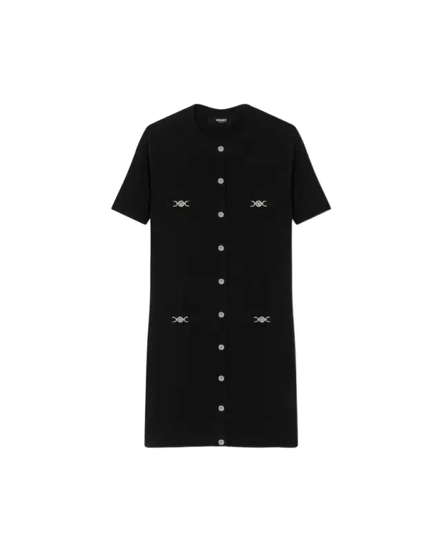 Versace Wool-Cashmere Knit Shirt Dress