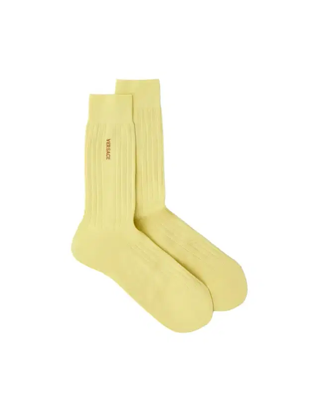 Versace Embroidered Cotton Ribbed Socks