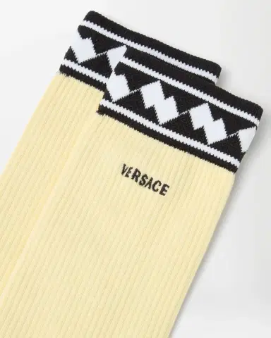 Versace Embroidered Cotton Ribbed Socks | Thumbnail 2