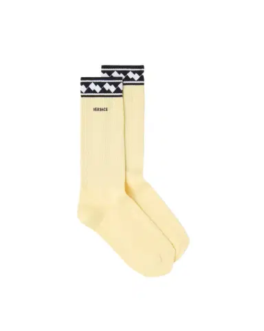 Versace Embroidered Cotton Ribbed Socks | Thumbnail 1