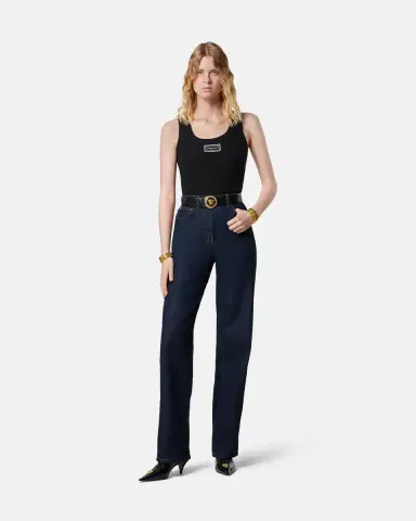 Versace Ribbed Stretch Cotton Tank Top | Thumbnail 2 Versace Ribbed Stretch Cotton Tank Top | Thumbnail 2