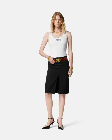 Versace Ribbed Stretch Cotton Tank Top | Thumbnail 2 Versace Ribbed Stretch Cotton Tank Top | Thumbnail 2