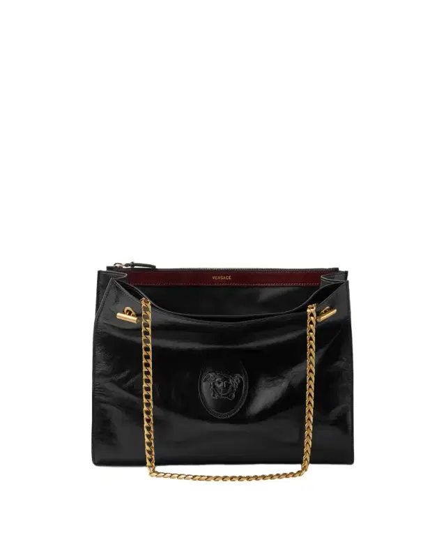 Versace Cabine Leather Shoulder Bag