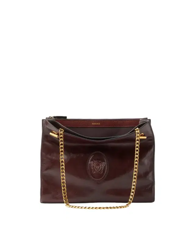 Versace Cabine Leather Shoulder Bag