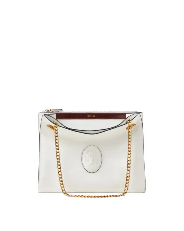 Versace Cabine Leather Shoulder Bag