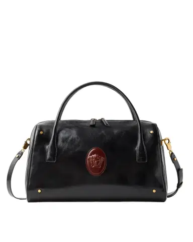 Versace Roomy Large Leather Duffel Bag | Thumbnail 1 Versace Roomy Large Leather Duffel Bag | Thumbnail 1