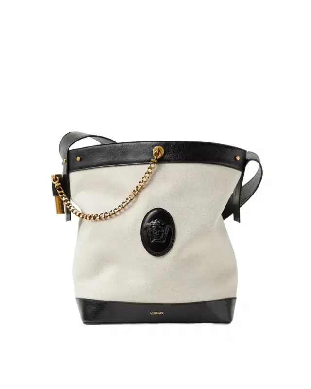 Versace Pivot Large Canvas Bucket Bag