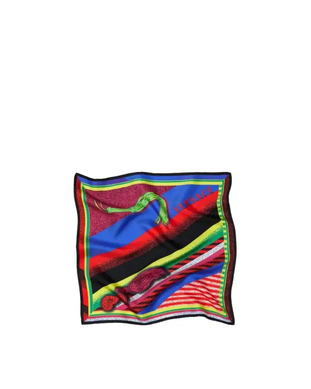 Versace Printed Silk Twill Scarf 55 cm