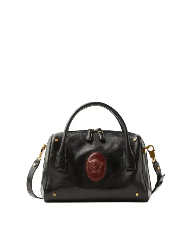 Versace Roomy Leather Boston Bag