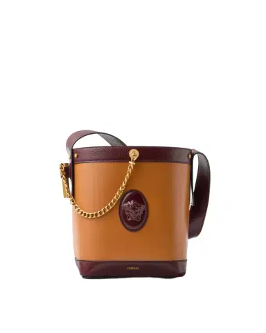 Versace Pivot Small Leather Bucket Bag | Thumbnail 1 Versace Pivot Small Leather Bucket Bag | Thumbnail 1