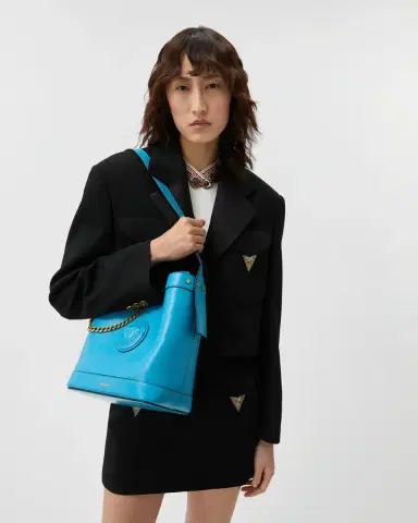 Versace Pivot Small Leather Bucket Bag | Thumbnail 2 Versace Pivot Small Leather Bucket Bag | Thumbnail 2